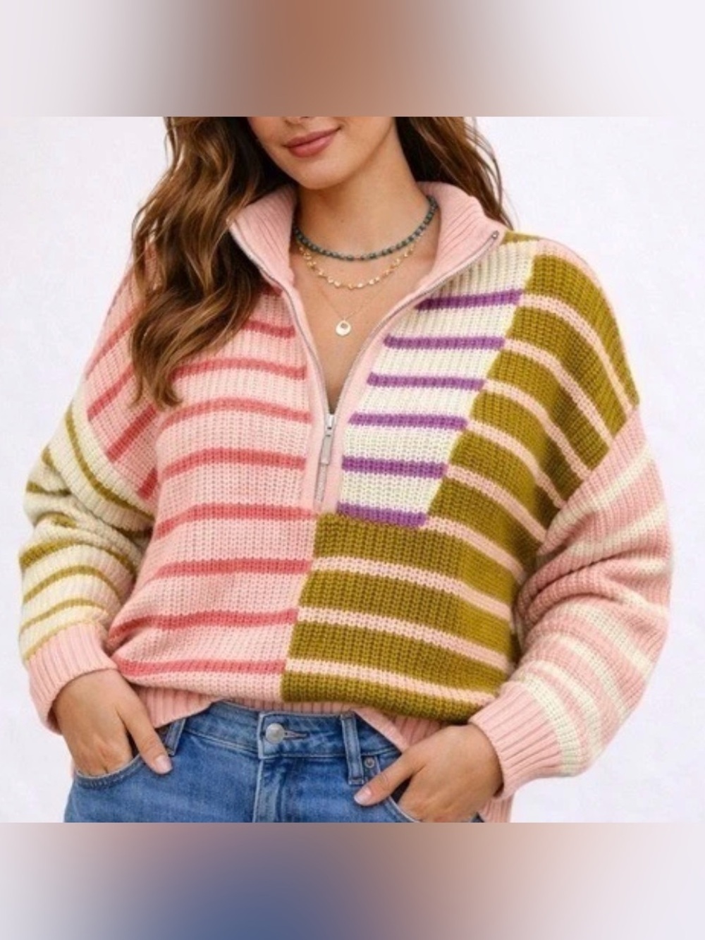 Easel striped sweater, large